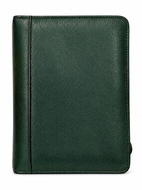 Vintage Franklin Quest Planner Green 6-Ring Top Grain Verona Leather Zip USA